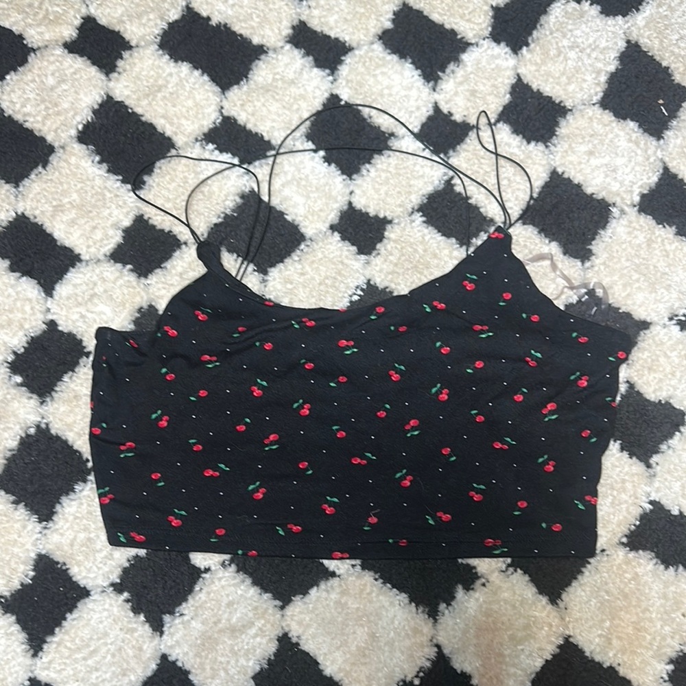 Black Cherry Print Women's Top